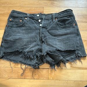 Levi’s light black/gray-ish denim 501 shorts